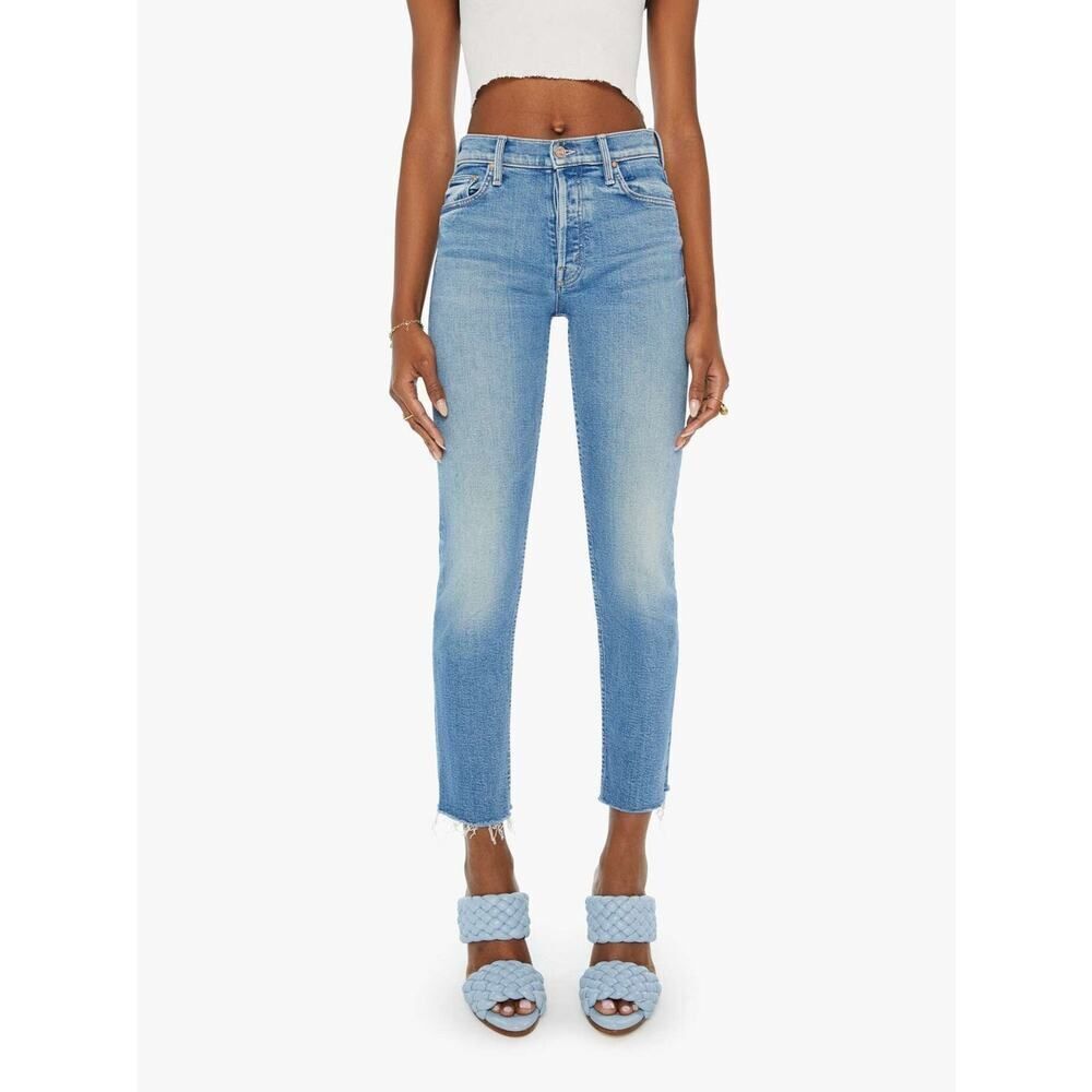 MOTHER Tomcat sz 28 in Flag Me Down Straight Leg Light Blue Washed Denim